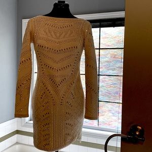 Bebe dress,short with gold ,pearly,patterned jewels